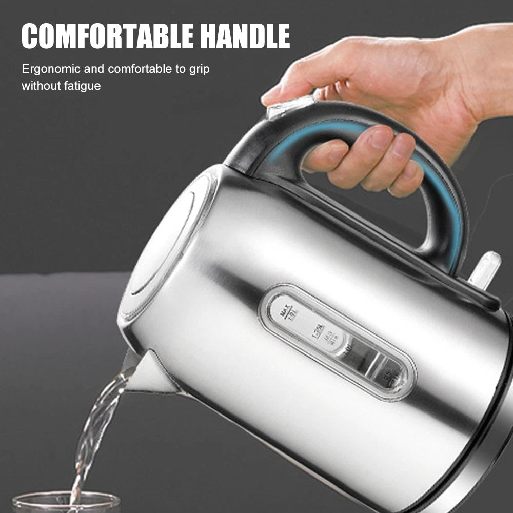1.7L Electric Kettle Quiet Fast Boil Stainless Steel Jug Overheat Protect 2200W