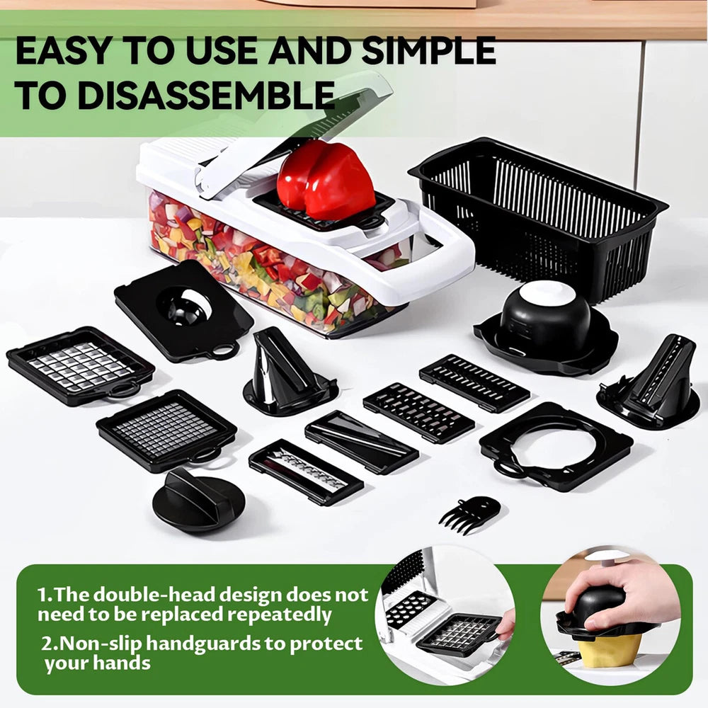 21 in 1 Vegetable Chopper Salad Fruit Mandolin Slicer Food Dicer Cutter Peeler