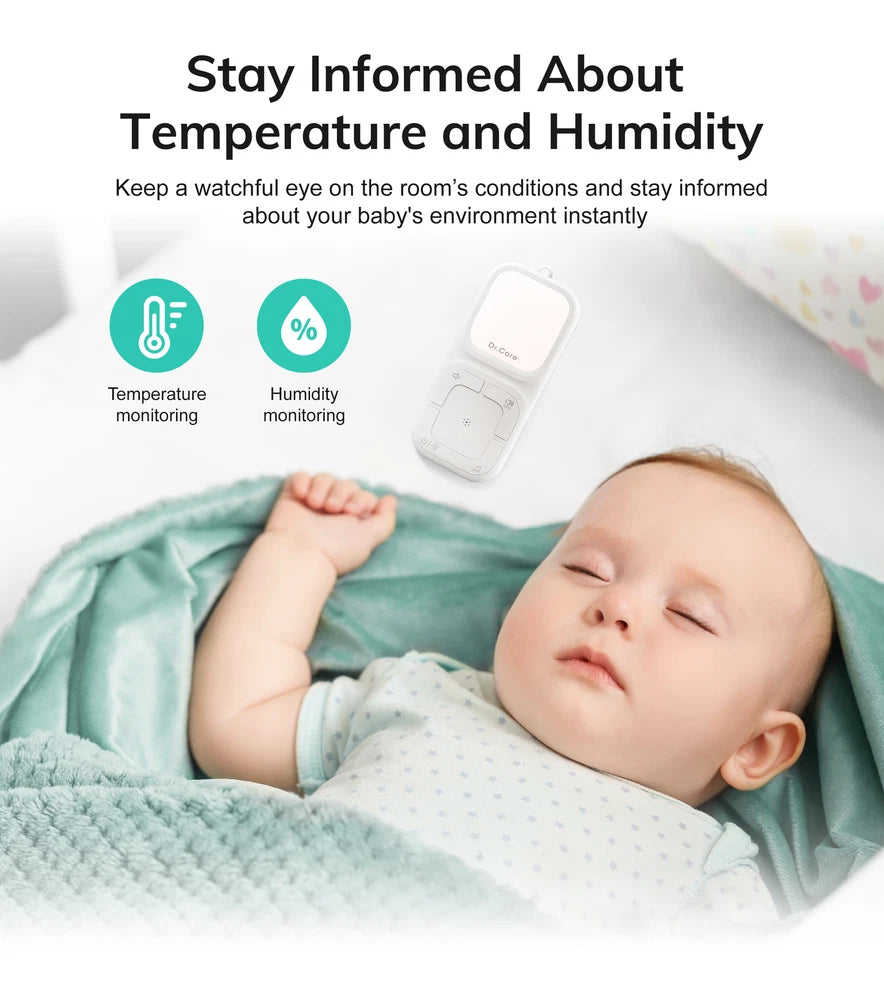 Dr.Care Portable Audio Baby Monitor w 2-way Talk,Lullaby,Temperature Monitoring