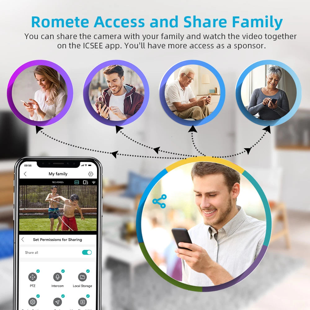 8MP 4K Wireless IP Camera WIFI Outdoor CCTV PTZ Smart Home Security IR Cam IP66