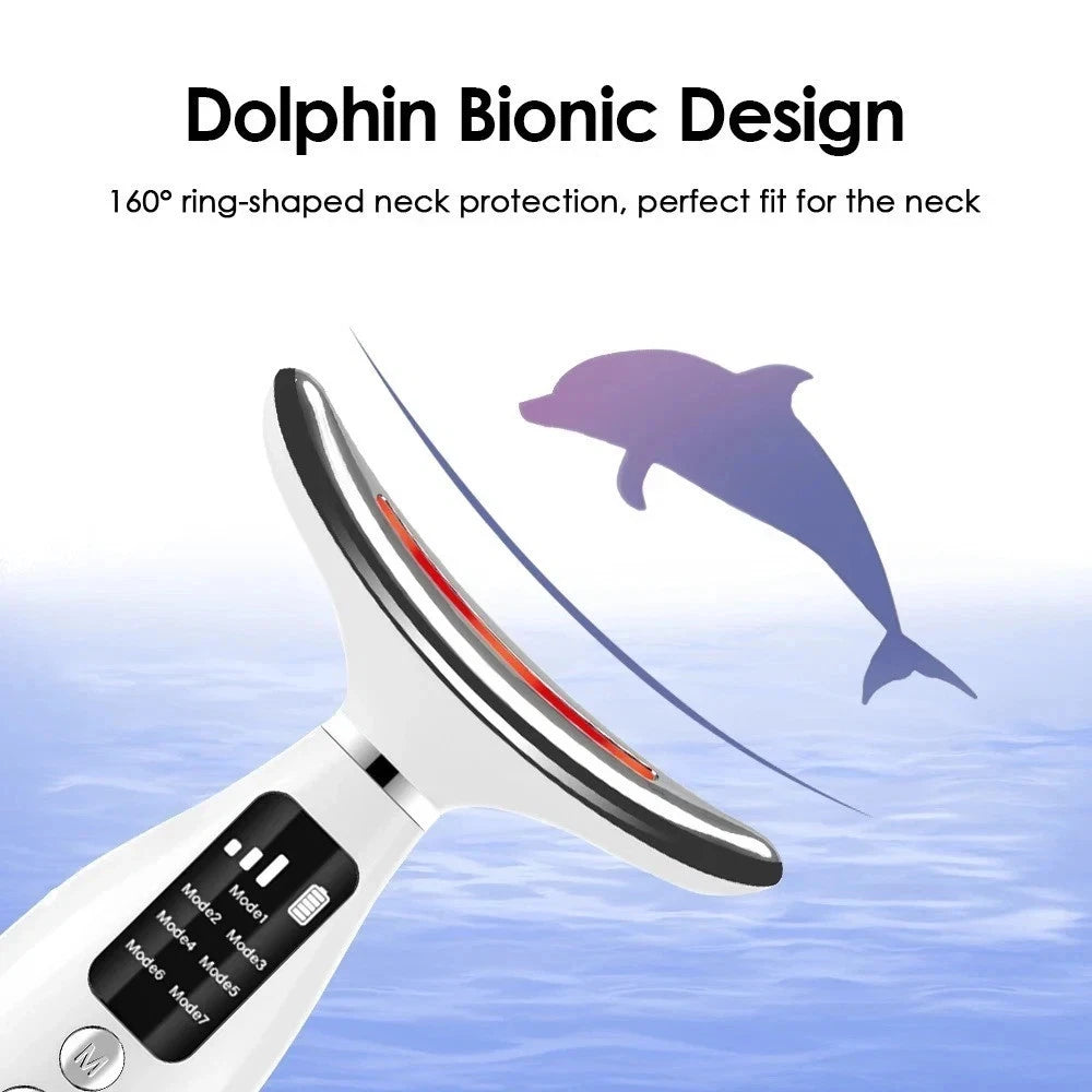 7 Colours Neck Face Lifting Massager skin Tighten Device LED Anti Wrinkle Beauty