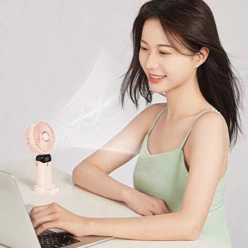 USB Rechargeable Mini Hand-held Fan Portable Folding Desk Fan Cooler Cooling