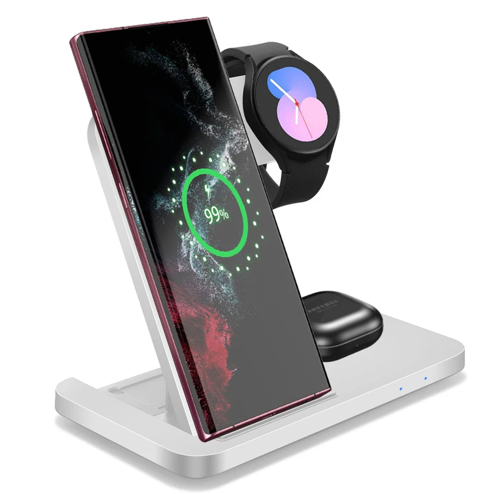 3in1 Wireless Charging Station For Samsung Galaxy Watch 8/Ultra S25 Edge S24 S23