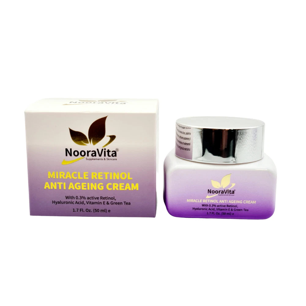 Miracle Retinol Anti Ageing Cream With 0.3% Active Retinol & Hyaluronic Acid.