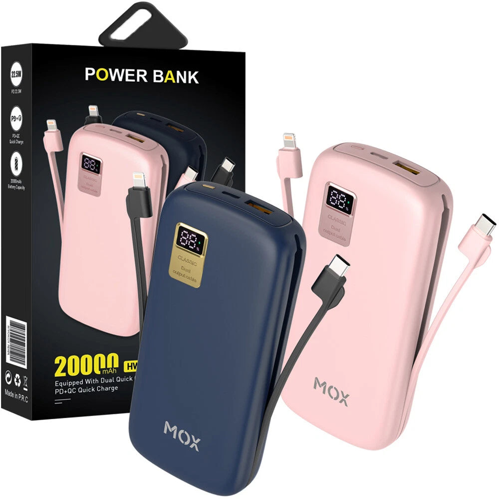 MOX 20000mAh Power Bank USB-C Fast Charging DIGITAL Display High Speed