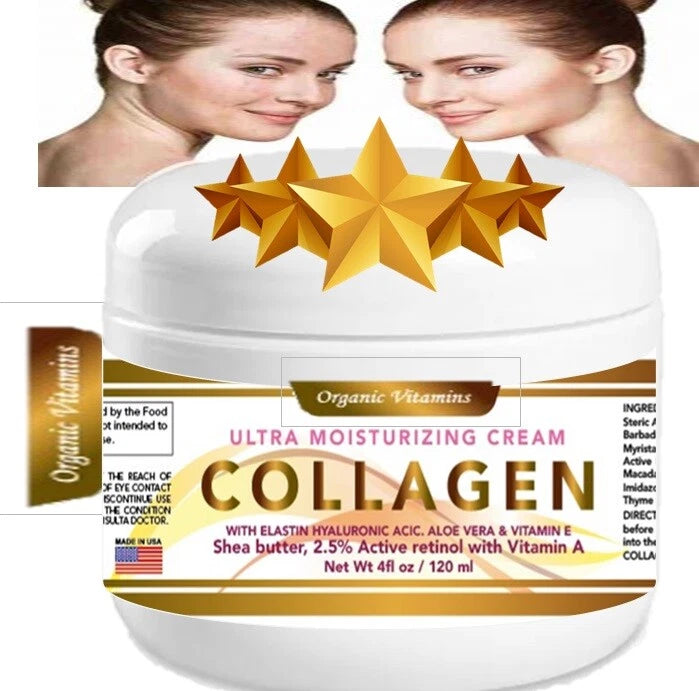 COLLAGEN & ELASTIN CREAM Smooth Supple Moisture Skin Face Anti Aging Wrinkle 4oz