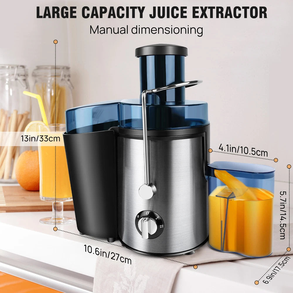 1000W Juicer Machine Whole Fruit and Vegetable Juice Extractor Stainless Steel