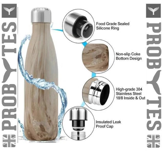 Stainless Steel Water Bottle Double Walled Vacuum Insulated Thermal Flask Sports