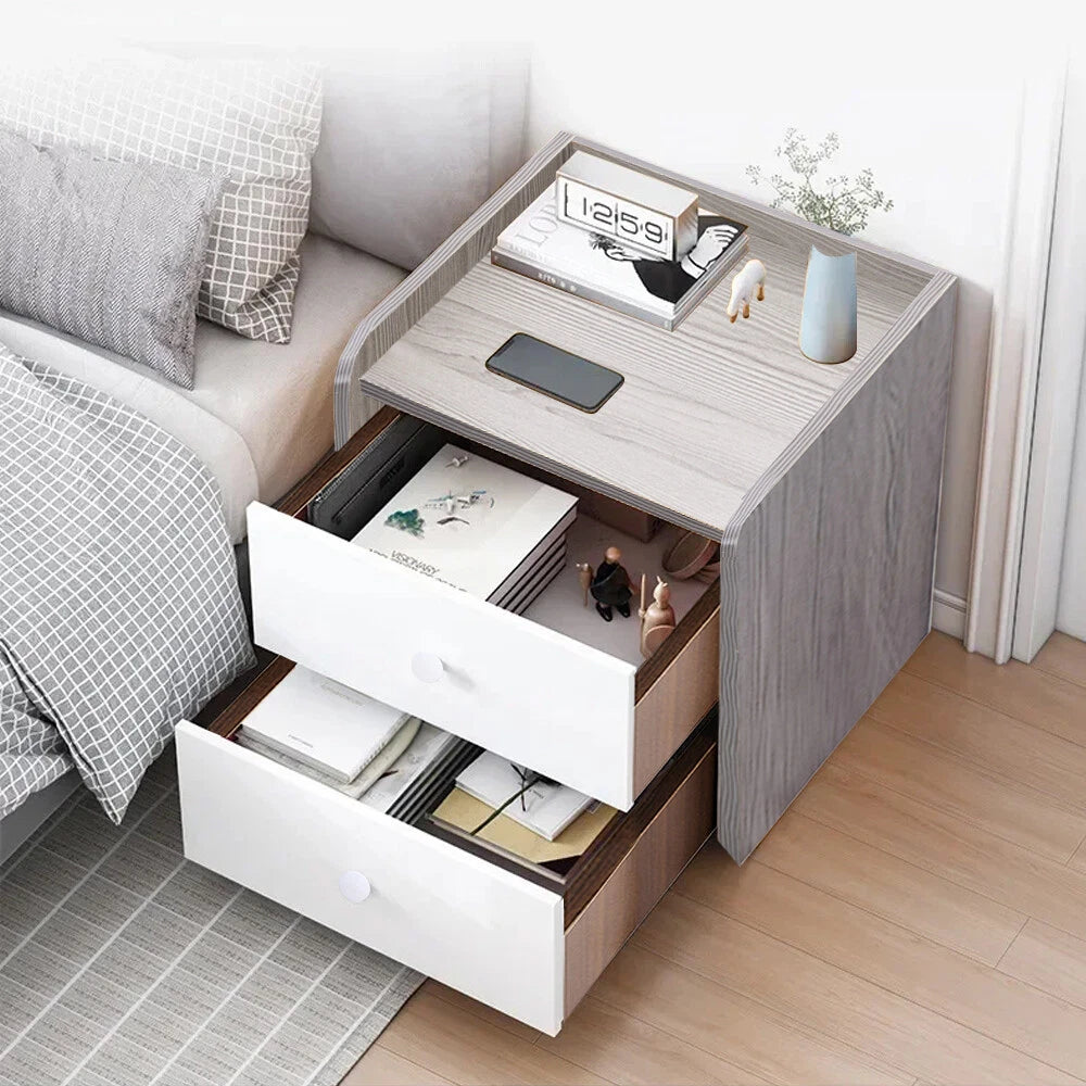 Bedside Table Drawer Cabinet End Side Table Bedroom Furniture Storage Nightstand