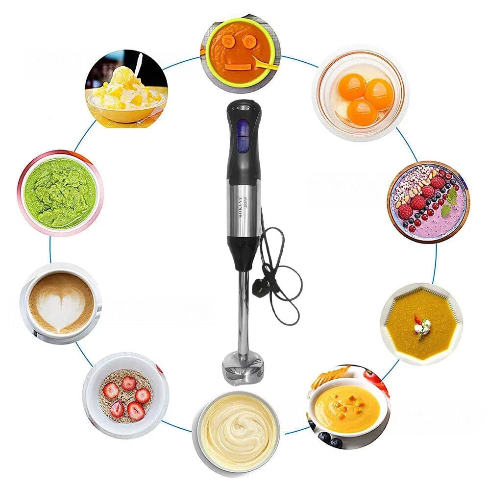 4 in 1 1000W 5 Speed Powerful Hand Held Electric Food Blender Mixer Stick UK