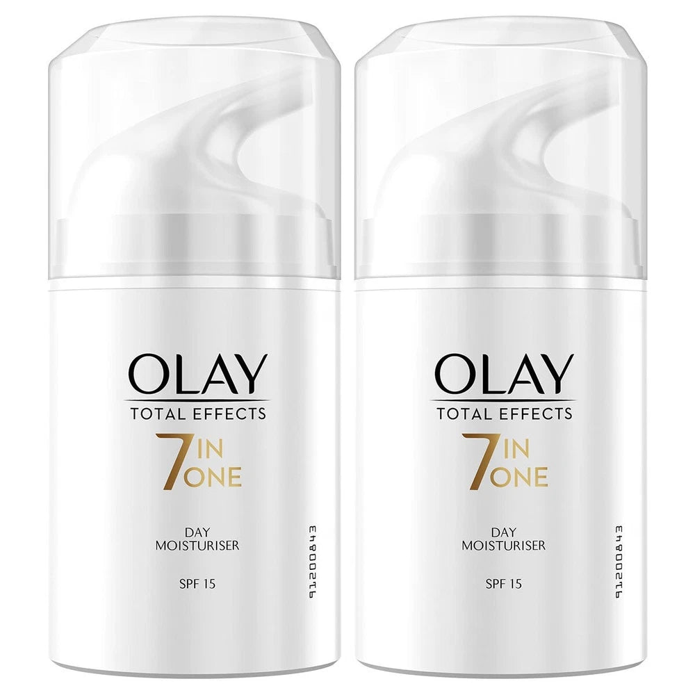 Olay Total Effects 7-in-1 Anti-Aging Moisturiser SPF15 for Wrinkles - 2 x 50ml
