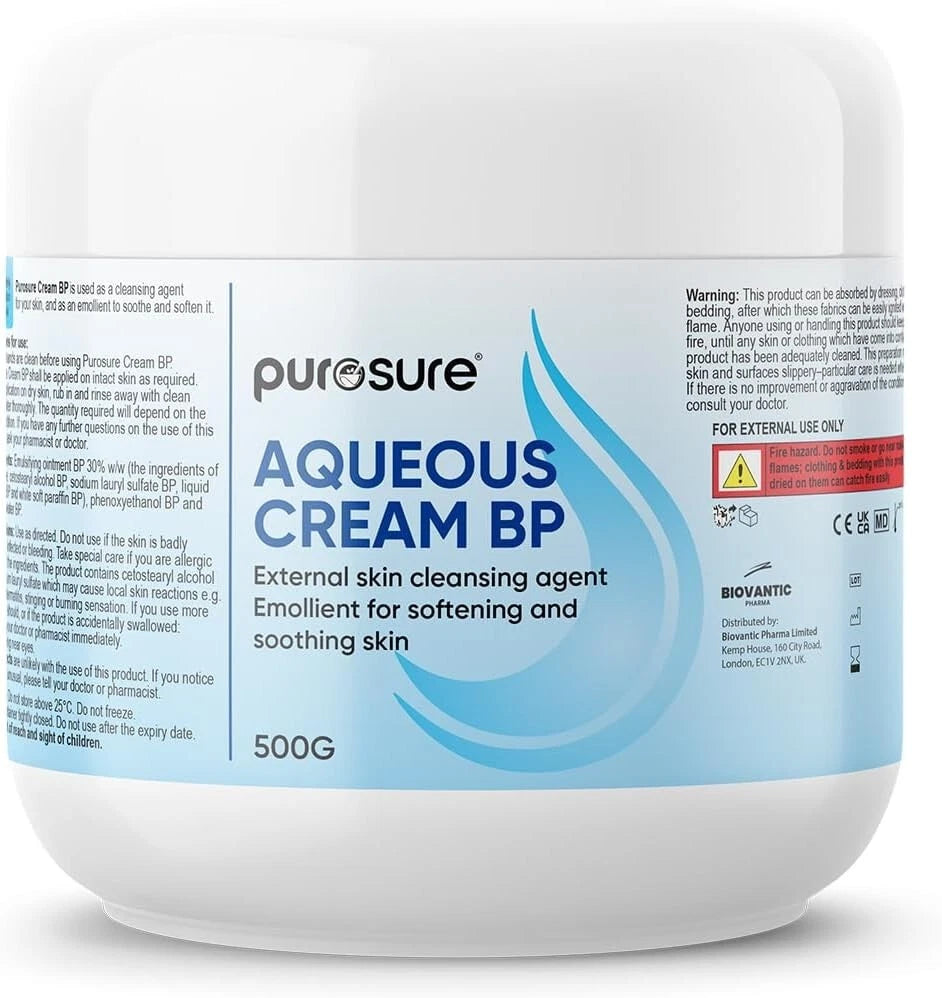 Purosure Aqueous Moisturising Cream 500ml Relief Of Dry Dry Skin Fragrance Free