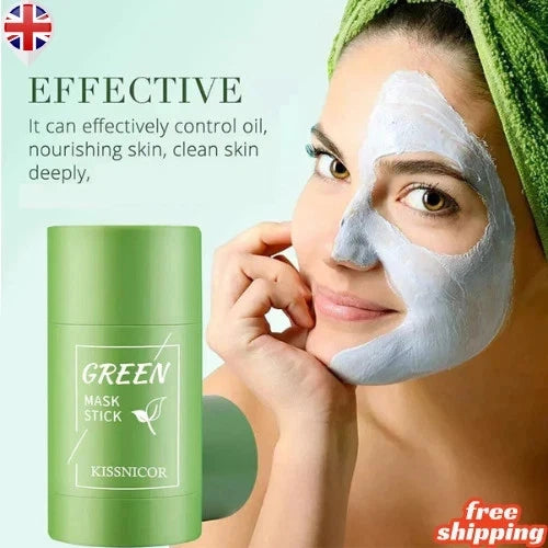 Green Tea Mask Stick Facial Cleansing Oil Acne Blackhead Control Deep Clean Pore