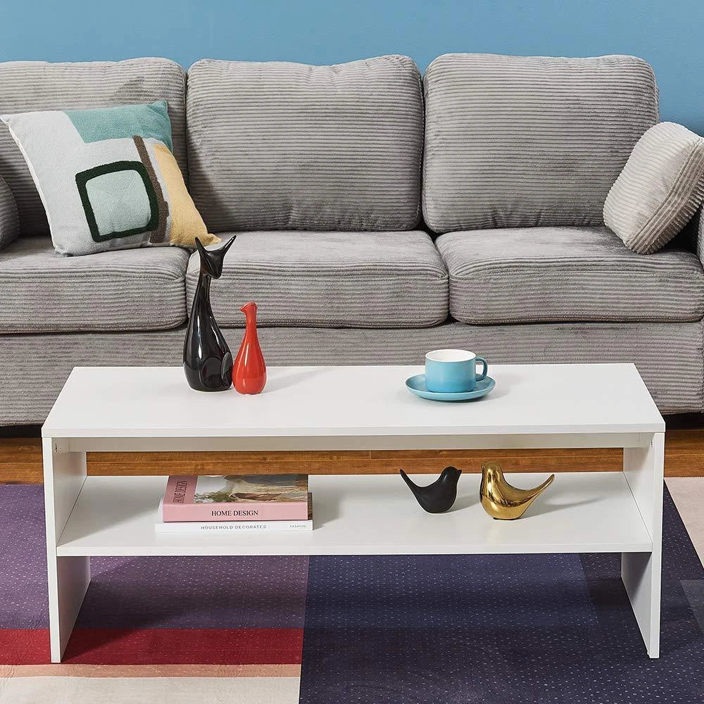 2 Tiers Coffee Table Couch End Side Sofa Tea Table Accent Table Simple TV Stand