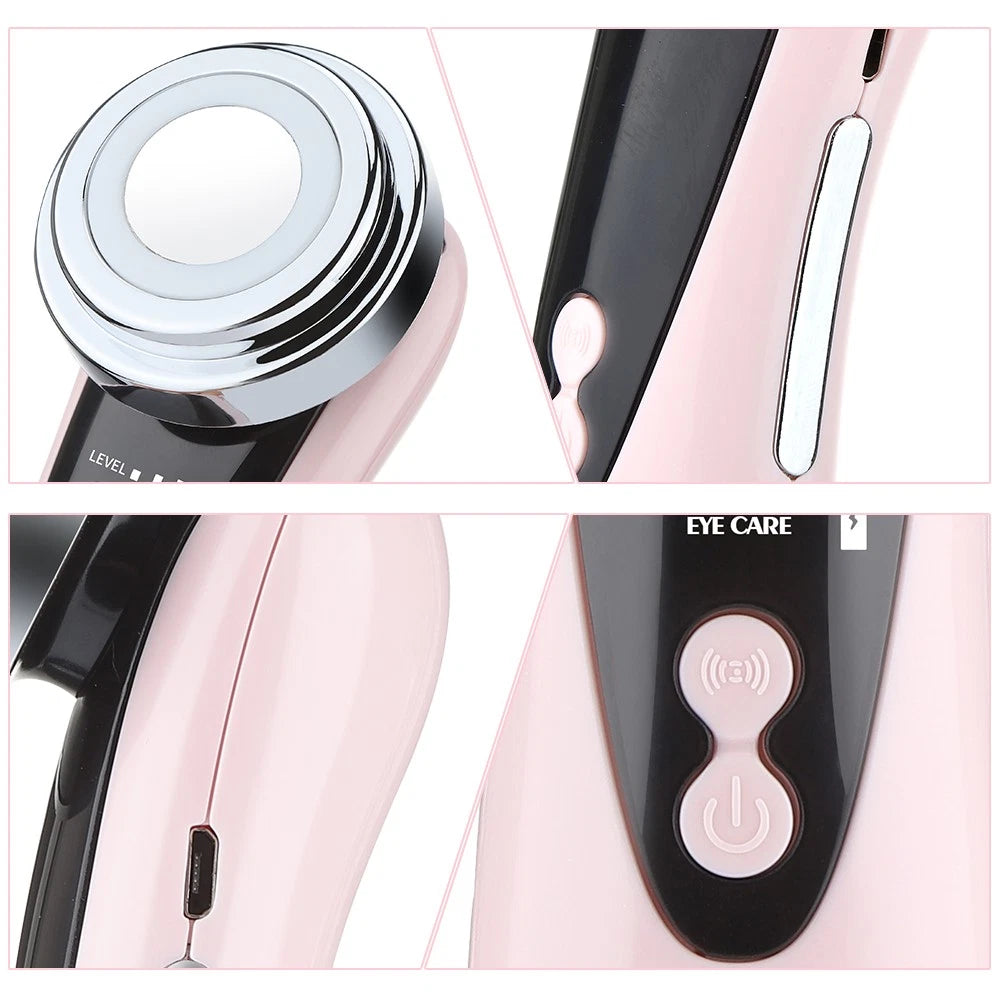 RF Facial Massager Skin Tightening Machine LED Light Photon Therapy Anti-aging