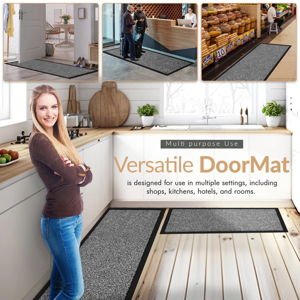 Barrier Mat Entrance Door Mat Heavy Duty Non Slip Dirt Trapper Rubber Back Rugs