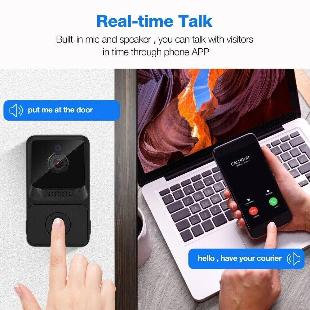 Smart Wireless WiFi Ring Doorbell Security Intercom Video Camera Door Bell
