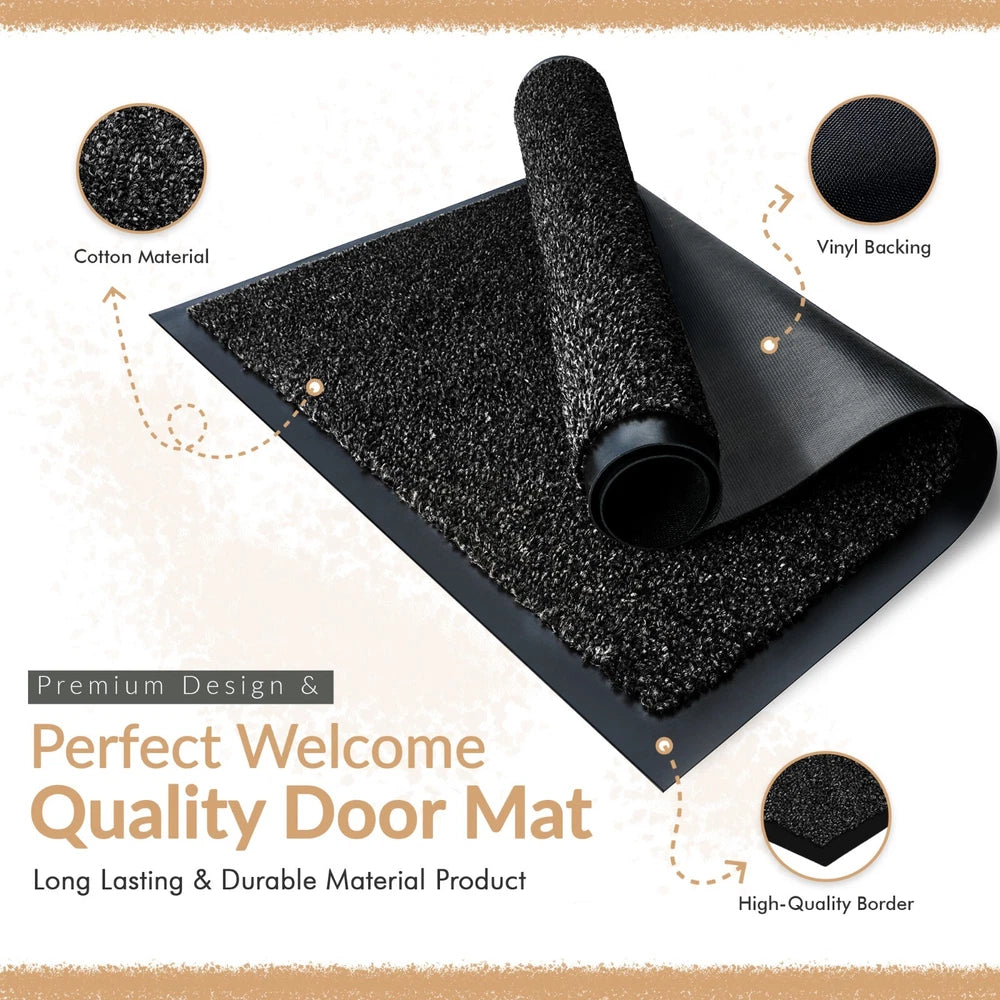 Barrier Mat Entrance Door Mat Heavy Duty Non Slip Dirt Trapper Rubber Back Rugs