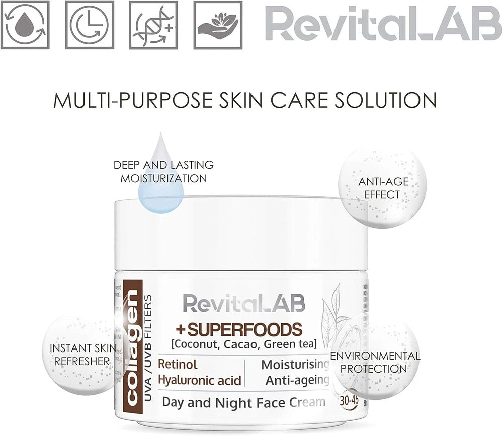 Anti Wrinkle Collagen Retinol FACE LIFT CREAM Hyaluronic Acid Day & Night skin