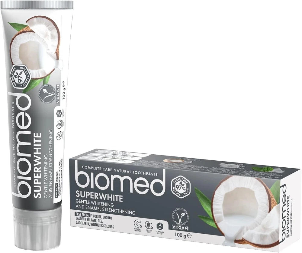 Biomed Superwhite Toothpaste X 3 Pack - Natural Coconut - Free Shipping - Uk''