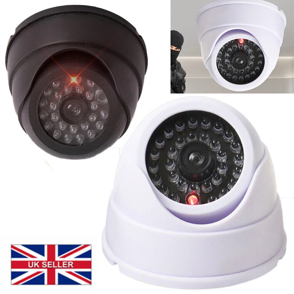 1/2 x DUMMY DOME CCTV SECURITY CAMERA FLASHING LED INDOOR OUTDOOR FAKE CAM UK