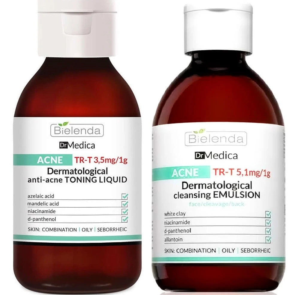 Bielenda Dr Medica Anti Acne Face Cream SerumTonic Cleansing Emulsion OILY SKIN