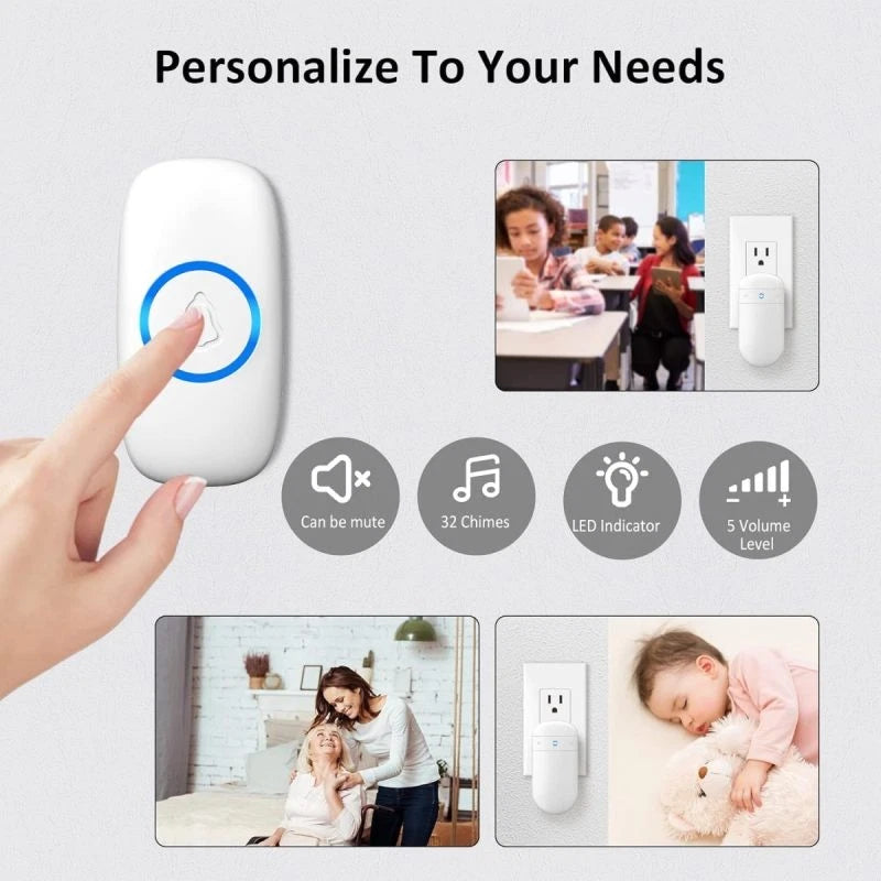 Wireless Doorbell Kit - IP55 Waterproof, 300M Range, 52 Melodies | 18% Off