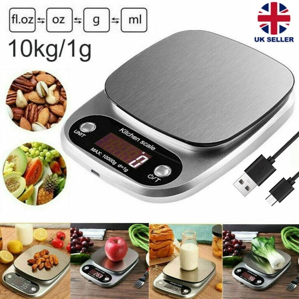 10KG Kitchen Scales Digital Electronic LCD Cooking Baking Food Weighing Scale