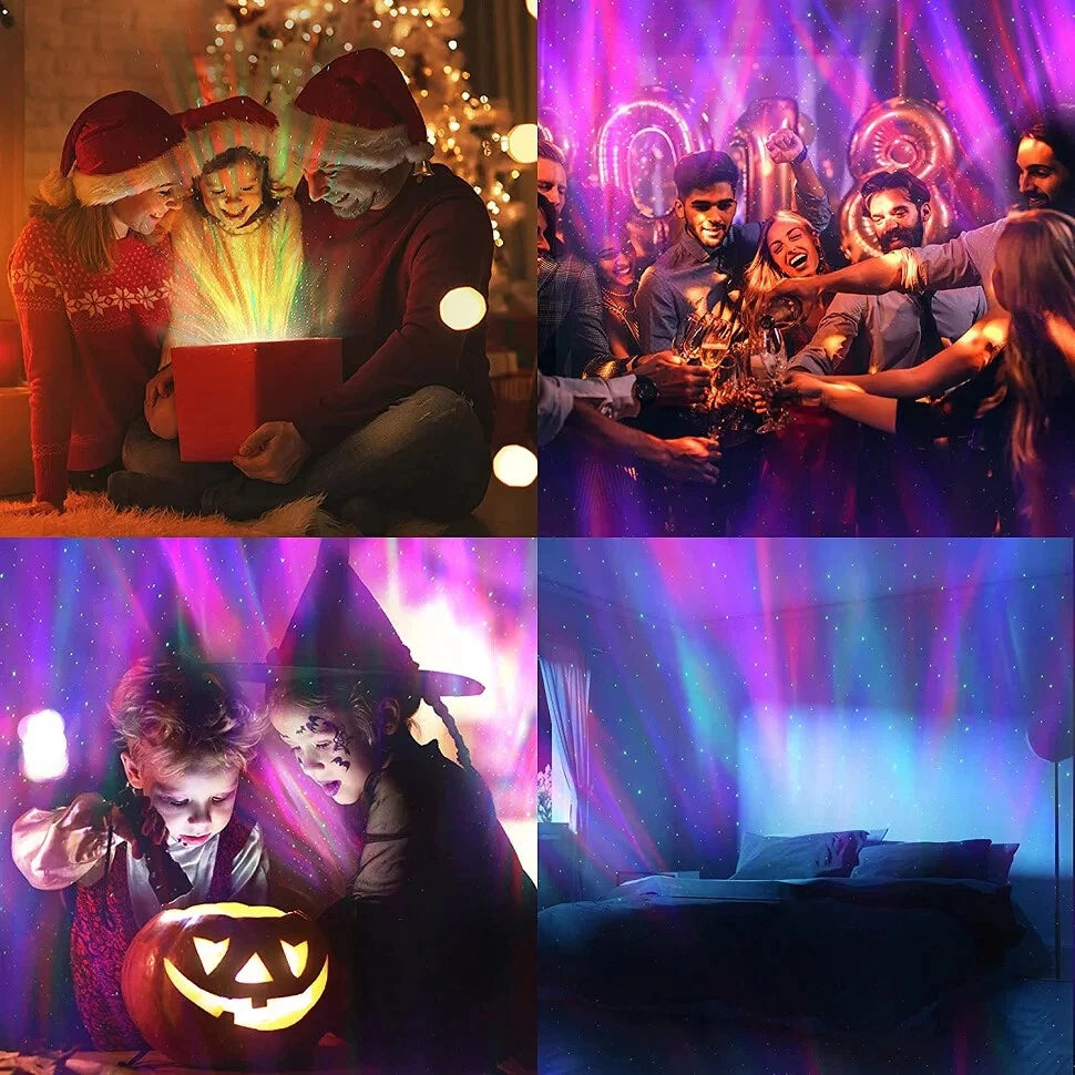 2X Northern Lights Galaxy Projection Lamp Aurora Star Projector Night Light Gift