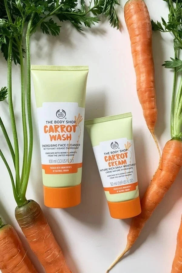 2 x THE BODY SHOP Carrot Cream 50ml Nature Rich Daily Body Moisturizer Skin Care