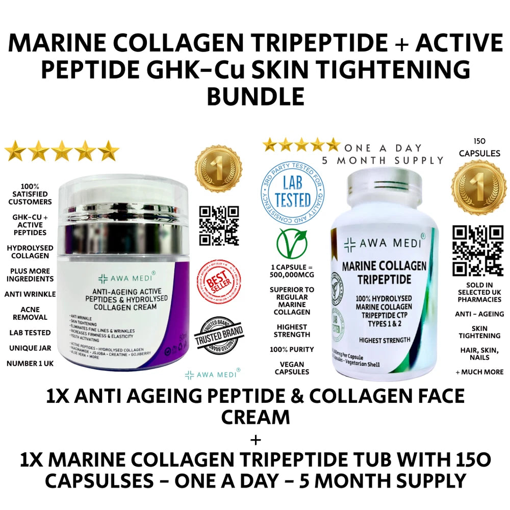 ANTI AGEING FACE CREAM GHK-Cu + ACTIVE PEPTIDES COLLAGEN ANTI WRINKLE CREAM 50ML