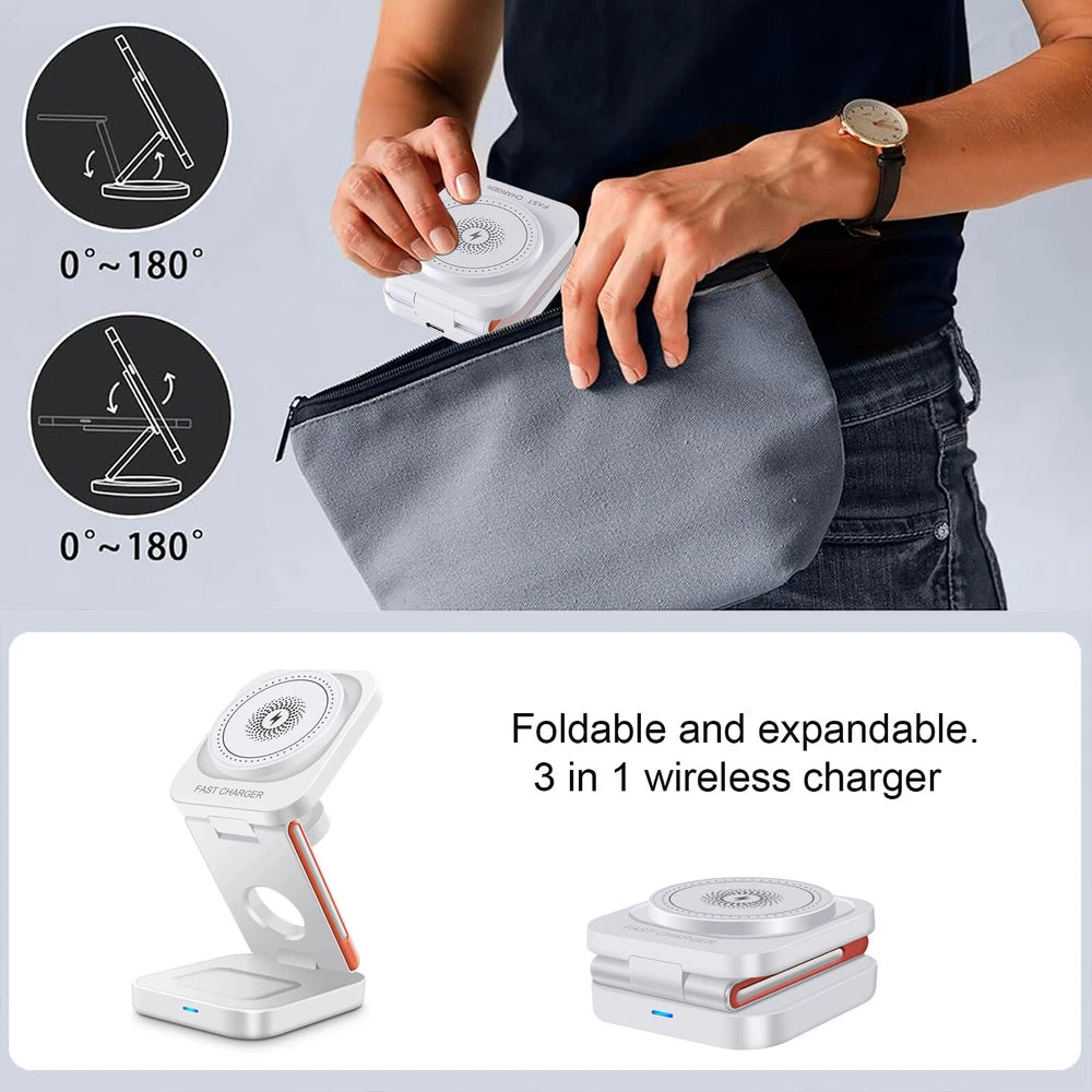 Wireless Charger Dock 3in1 Fast Charging Station For Apple Watch iPhone 16 15 14