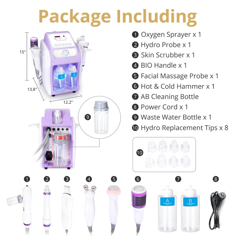 6 in1 Hydra Spa Water Facial Cleaner Aqua Peel Hydro Dermabrasion Beauty Machine