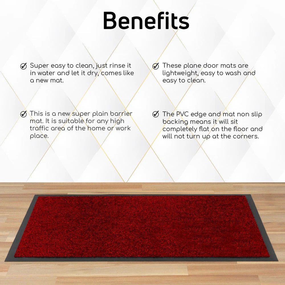 Door Mat Heavy Duty Barrier Rubber Entrance Non-Slip Floor Rugs Kitchen Runner