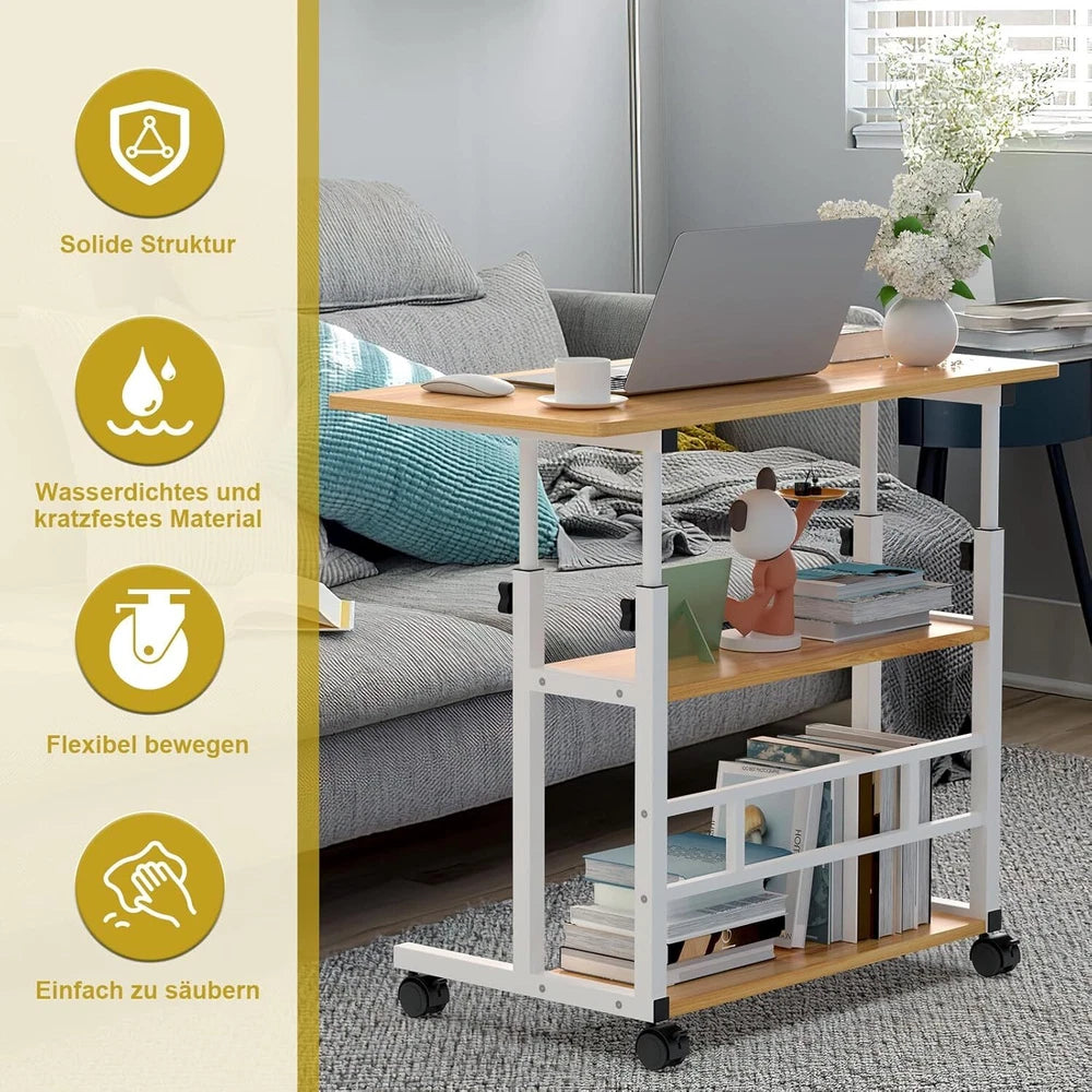 Adjustable Home Study Table Notebook Computer Folding Laptop PC Trolley Desk UK