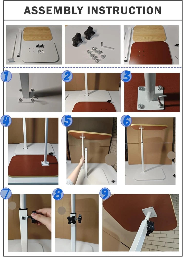 Adjustable C-Shaped Sofa Side End Table Coffee Laptop Table Living Room Bedroom