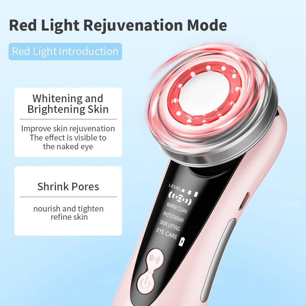 RF Facial Massager Skin Tightening Machine LED Light Photon Therapy Anti-aging