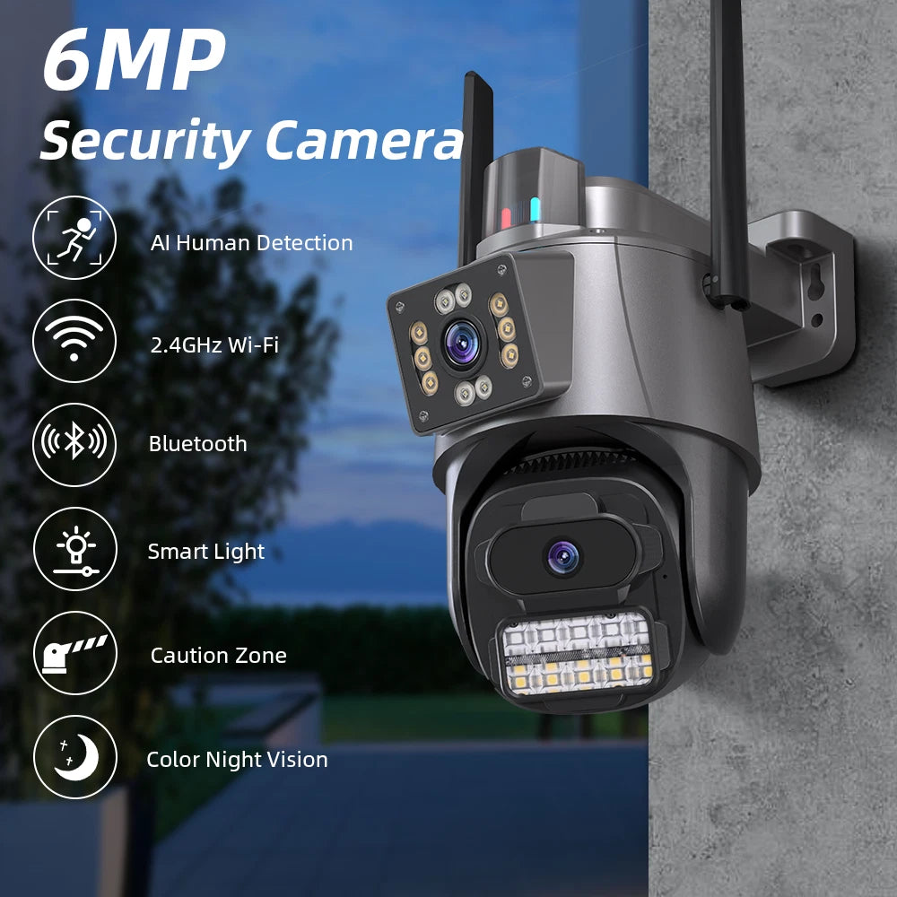 8MP 4K Wireless IP Camera WIFI Outdoor CCTV PTZ Smart Home Security IR Cam IP66