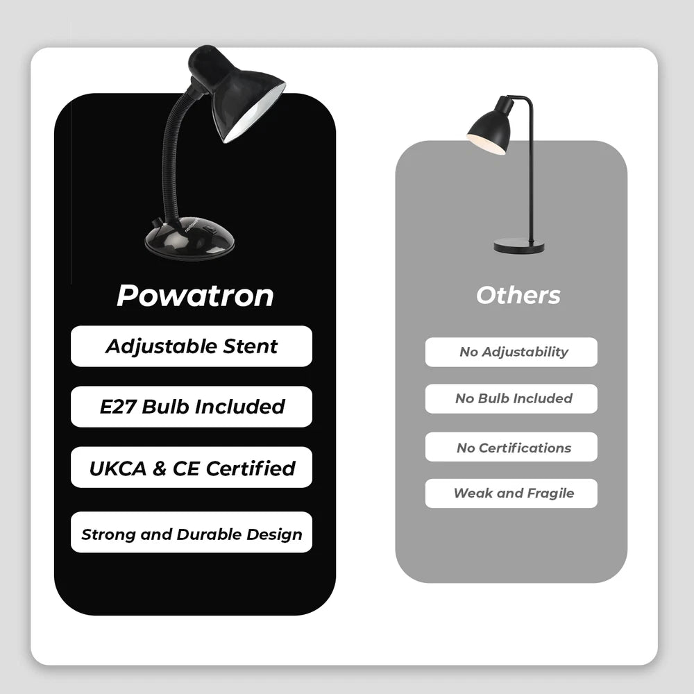 Desk Lamp Neck Table Flexi Desk Reading Lamp With Bulb Home Office Study Light