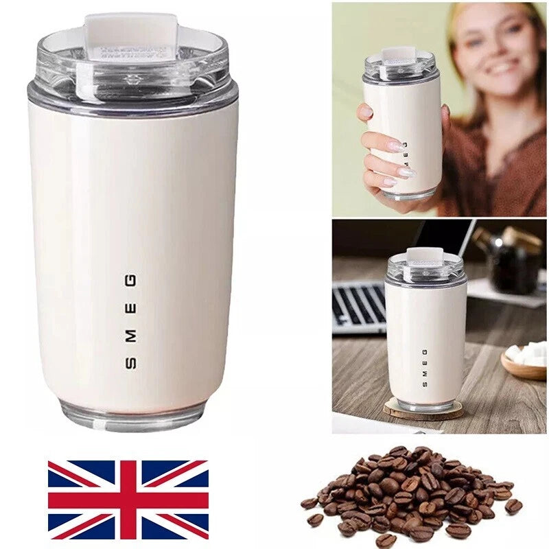 Smeg Coffee Mug Stainless Steel Travel Water Bottle Insulated  White color 240ml