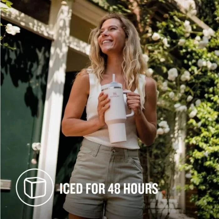 40 OZ Stainless Steel Water Bottle Travel Tumbler Cup With Straw Lid Insulated