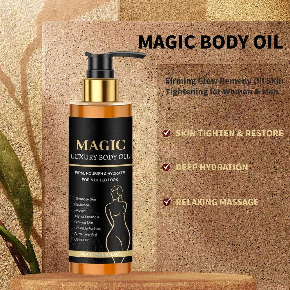 Magic Firming Body Oil,Glow Remedy Oil Skin Tightening for Women & Men,Body