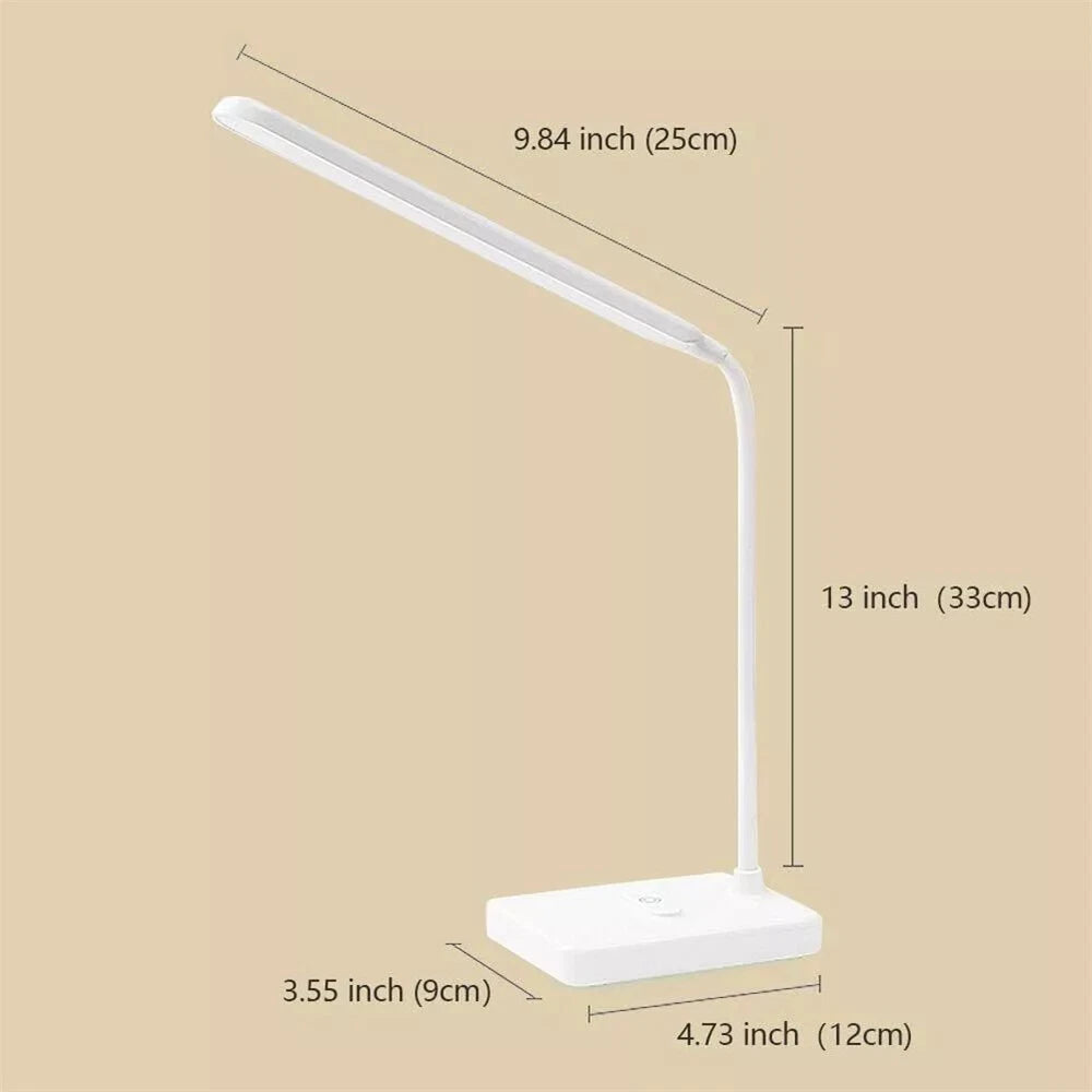 LED Flexible Touch Desk USB Rechargeable Light Bedside Reading Lamp Dimmable