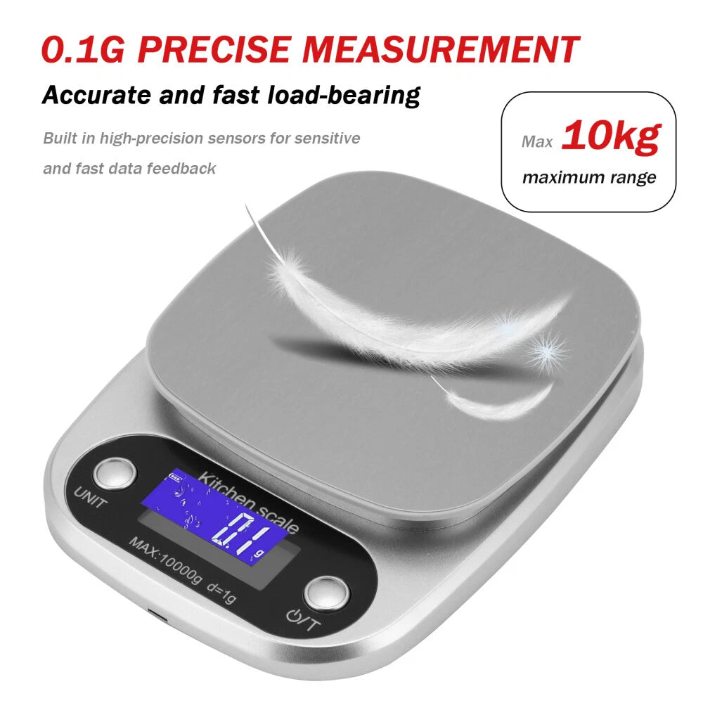 10KG Kitchen Scales Digital Electronic LCD Cooking Baking Food Weighing Scale