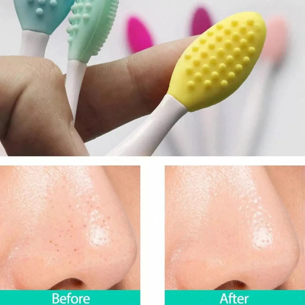 Facial Silicone Brush Exfoliating Cleansing Pores Nose Face Lips Blackhead Skin