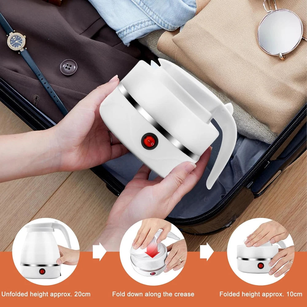 600ML Electric Kettle Camping Kettle Foldable Travel Kettle Silicone Portable UK