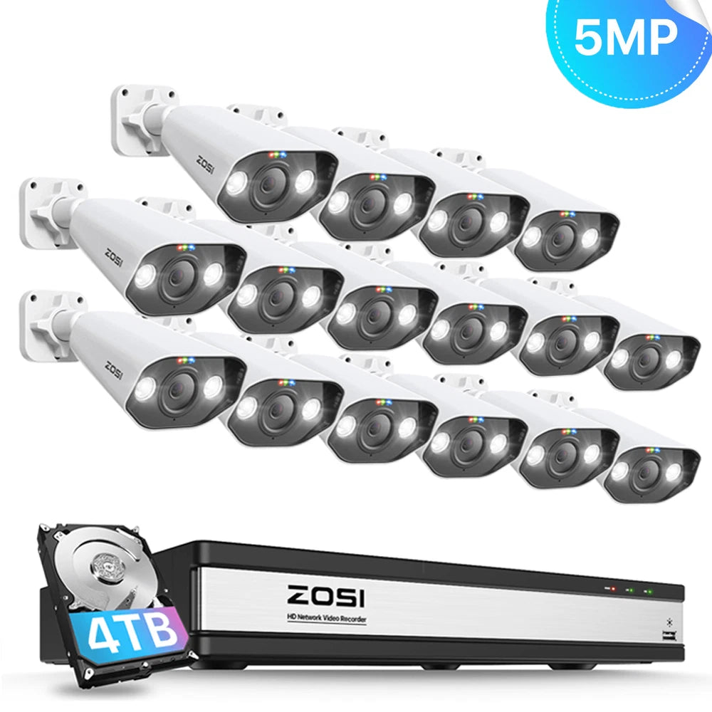 CAMERA POE CCTV 5MP HD IR Security Camera System 4K NVR Home Surveillance Outdoor