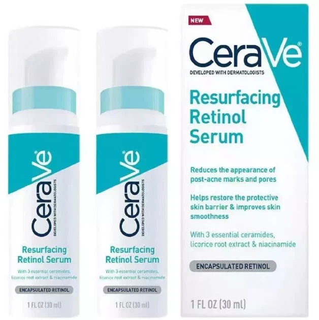 2X CeraVe Skin Renewing Retinol Resurfacing Hydrating Acid Serum Cream 30ml UK