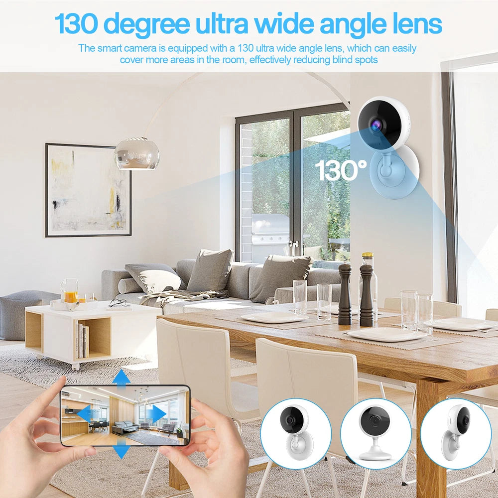 Wifi Security Camera Smart Indoor Pet Dog Cat Cam 2-Way Audio 1080P Night Vision