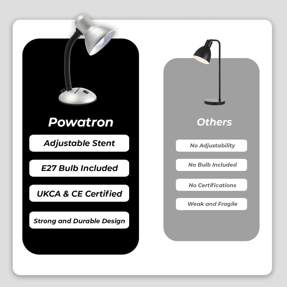 Desk Lamp Neck Table Flexi Desk Reading Lamp With Bulb Home Office Study Light